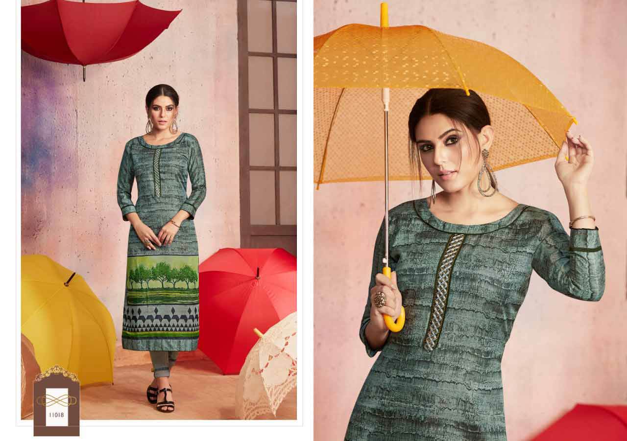 Kajree Dark Fantasy Vol-6 Rangoli Print Kurti Kajree Dark Fantasy Vol-6 Rangoli Print Kurti